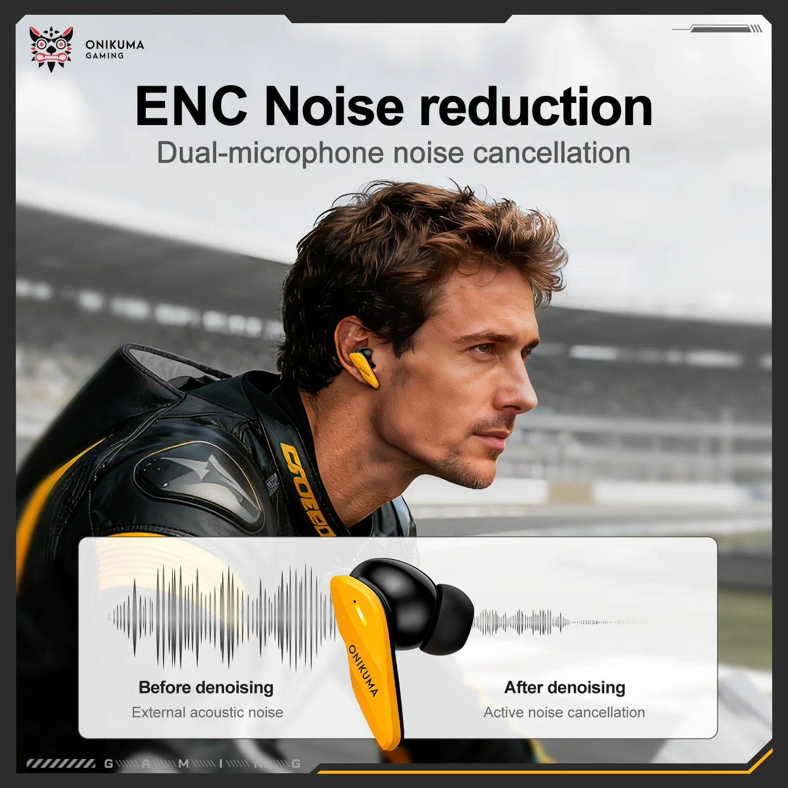 ‌ONIKUMA TX616 Dual-Mic Noise Reduction Earbuds with Tri-Mode Seamless Connectivity - Image 3