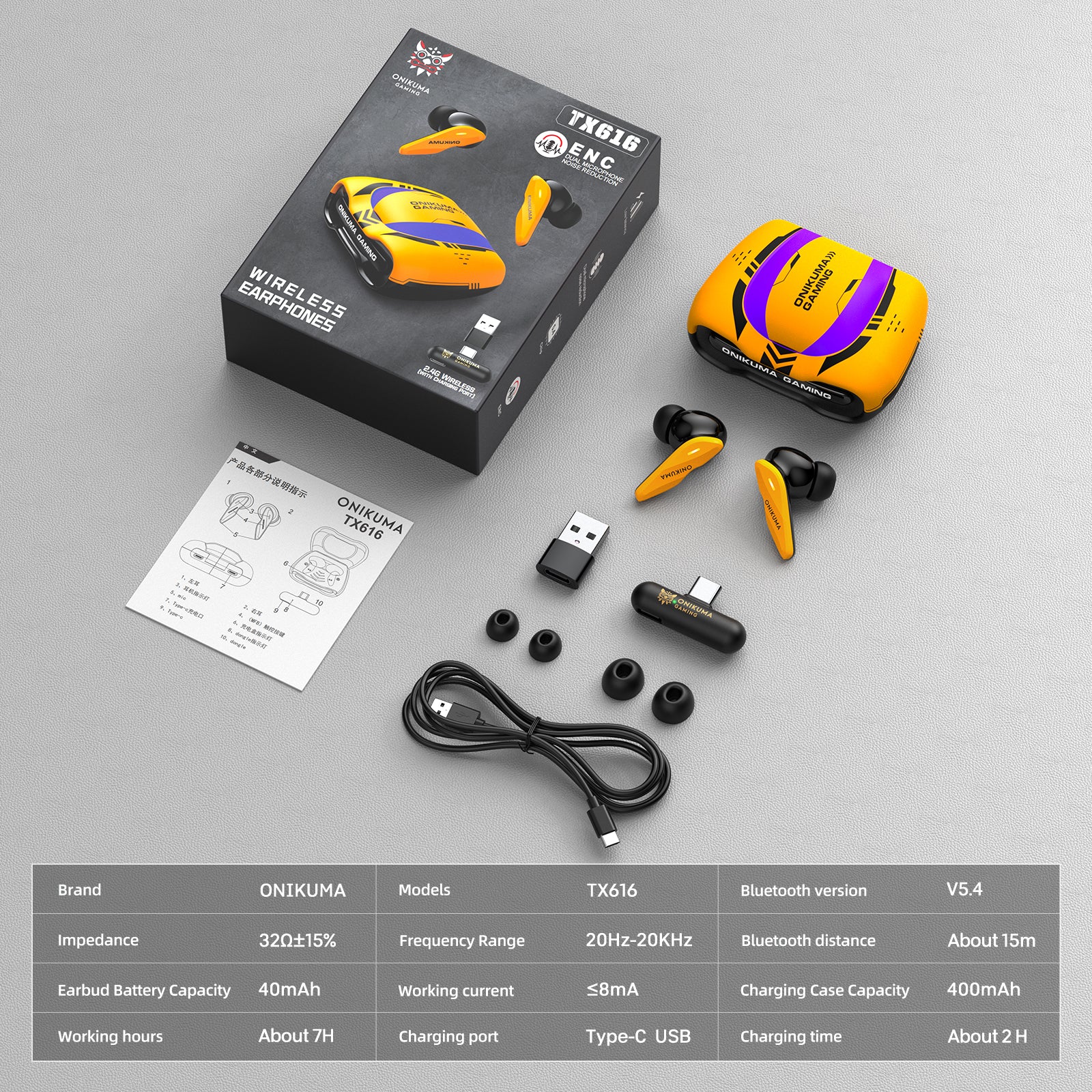 ‌ONIKUMA TX616 Dual-Mic Noise Reduction Earbuds with Tri-Mode Seamless Connectivity - Image 8