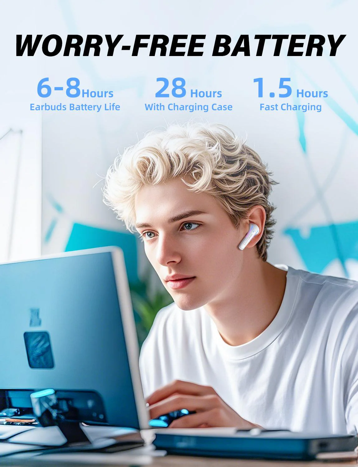 ONIKUMA T27 2.4G Wireless Gaming Earbuds with ENC Mic - Image 6