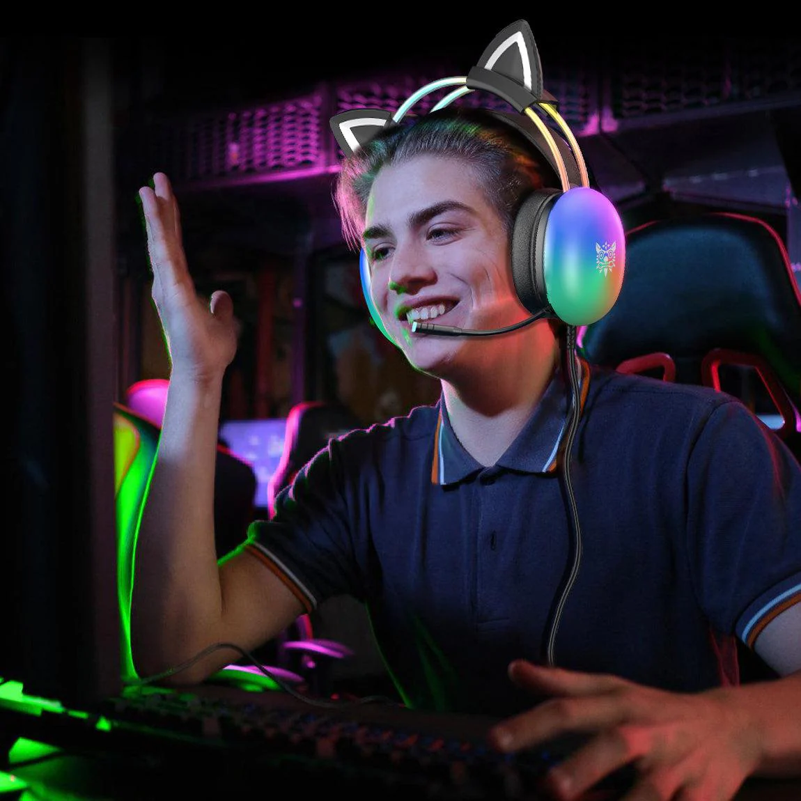 ONIKUMA X25 Cat Ear  RGB Gaming Headset - Image 16