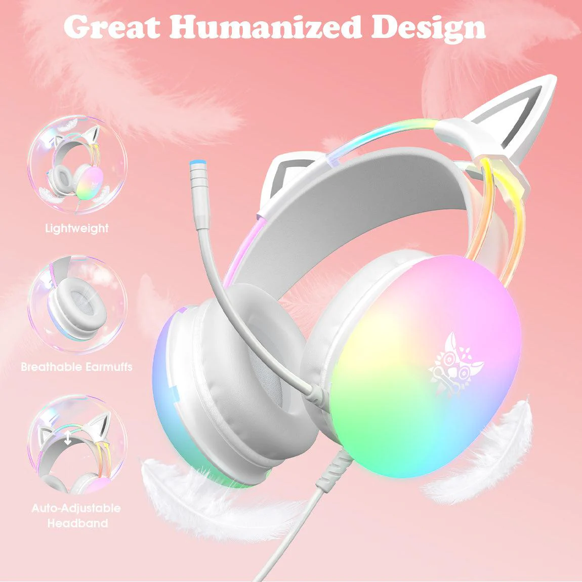 ONIKUMA X25 Cat Ear  RGB Gaming Headset - Image 5